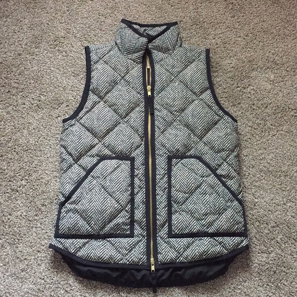 J. Crew Jackets & Blazers - J. Crew Black and Beige Herringbone Vest Like New